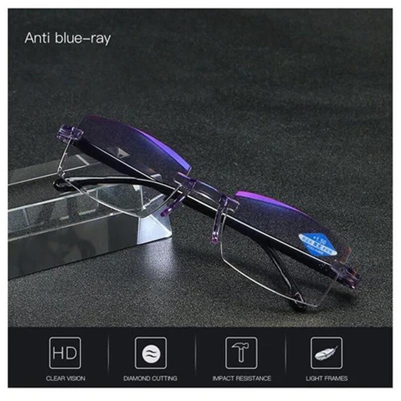 Glosrity Sapphire High Hardness Anti Blue Light Intelligent Dual Focus Reading Glasses