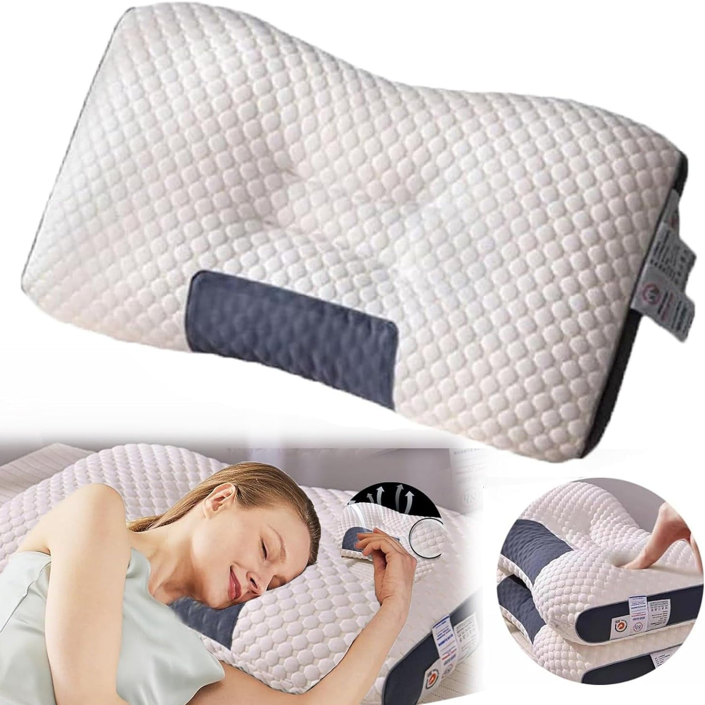 Glosrity 💥 Big Sale 50% OFF💥 Dotmalls™ Antibacterial Neck Support Sleep-Aid Massage Pillow